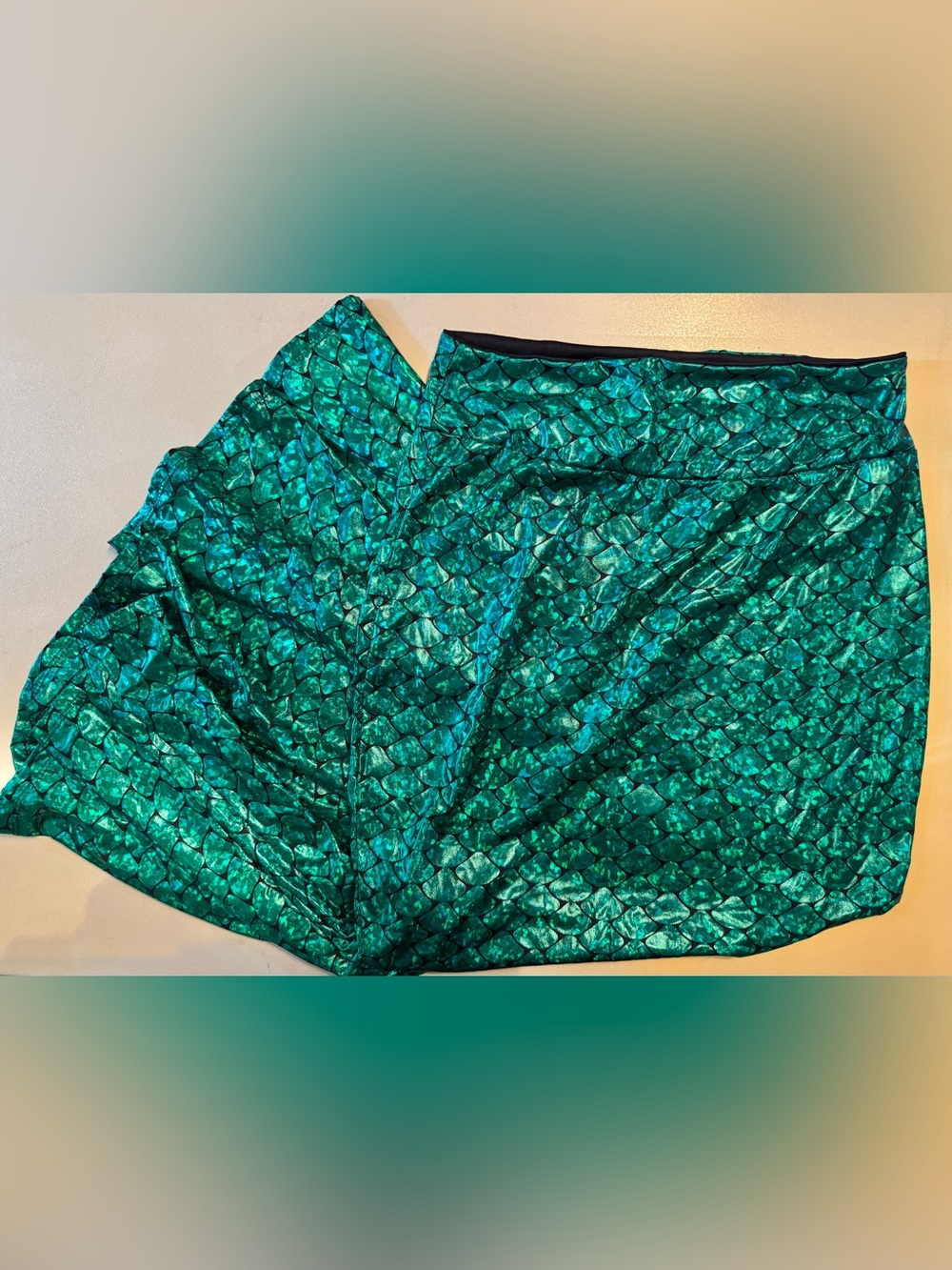 Metallic Emerald Green Mermaid Scale Skirt